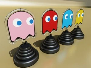 table lamp pacman ghost 3D Model