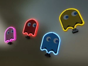 table lamp pacman ghost 3D Model