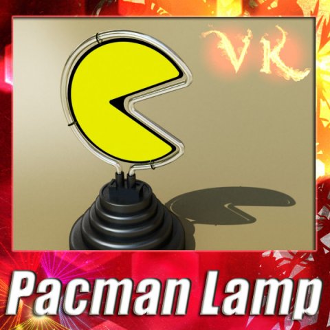 pacman table lamp 3D Model .c4d .max .obj .3ds .fbx .stl .blend 