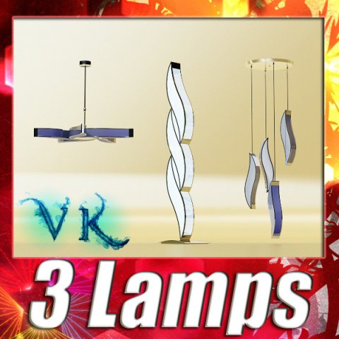 3 pendant lamps collection 3D Model .c4d .max .obj .3ds .fbx .stl .blend