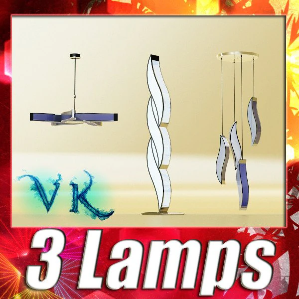 3 pendant lamps collection 3D Model .c4d .max .obj .3ds .fbx .stl .blend 