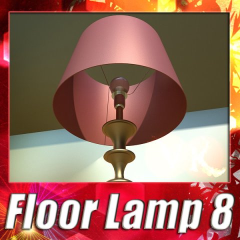 modern floor lamp 08 lunette 3D Model .c4d .max .obj .3ds .fbx .stl .blend 