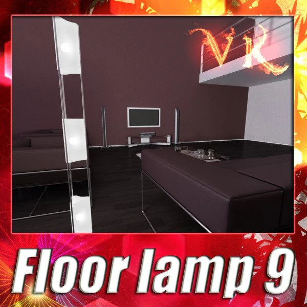 modern floor lamp 09 totem 3D Model .c4d .max .obj .3ds .fbx .stl .blend 