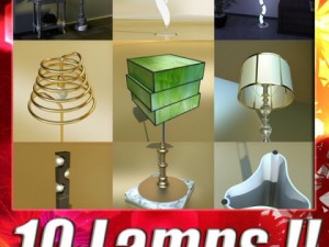 10 modern floor lamps 3D Model