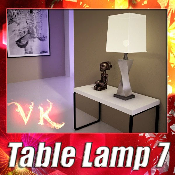 modern table lamp 07 silver 3D Model .c4d .max .obj .3ds .fbx .stl .blend 