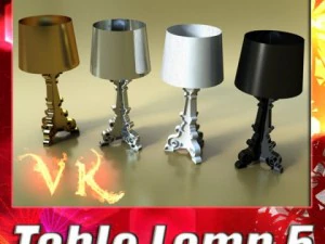 10 table lamps collection 3D Model