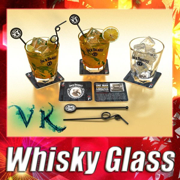whiskey glass 3D Model .c4d .max .obj .3ds .fbx .stl .blend 