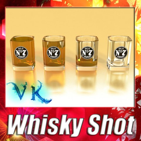 high detailed whisky shot glass 3D 模型 .c4d .max .obj .3ds .fbx .stl .blend 