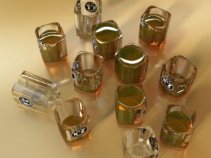 high detailed whisky shot glass 3D 模型