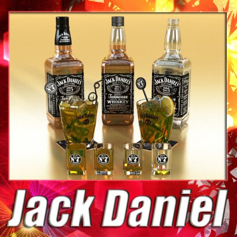 jack daniels collection 3D Модель .c4d .max .obj .3ds .fbx .stl .blend 