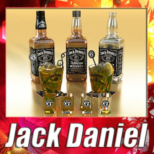 jack daniels collection 3D Model .c4d .max .obj .3ds .fbx .stl .blend 