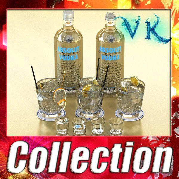 vodka absolut collection 3D Model .c4d .max .obj .3ds .fbx .stl .blend