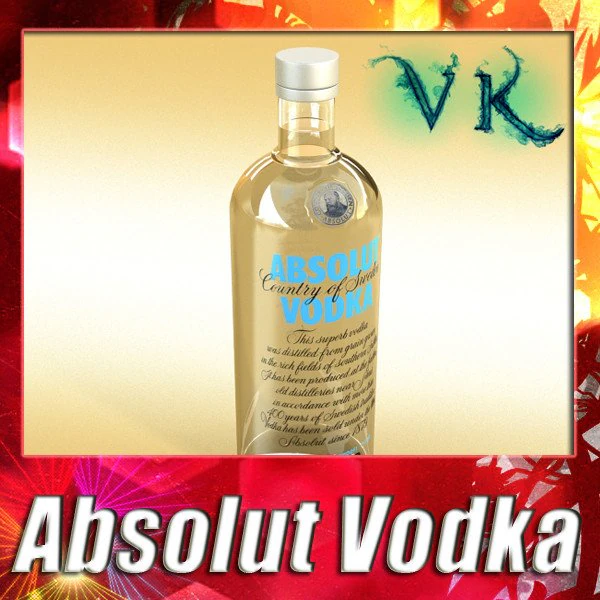 absolut vodka 3D Model .c4d .max .obj .3ds .fbx .stl .blend 