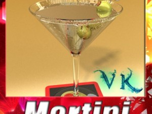 martini liquor glass 3D Model