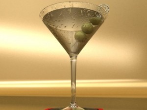 martini liquor glass Modello 3D