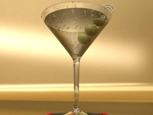 martini liquor glass 3D Model