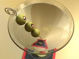 martini liquor glass Modello 3D