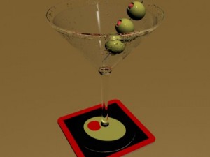 martini liquor glass Modello 3D