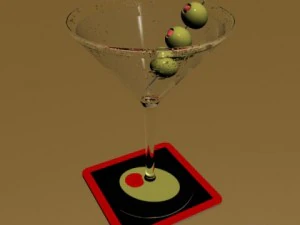 martini liquor glass 3D Model