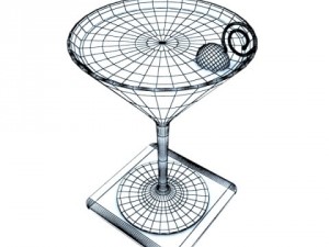 martini liquor glass Modello 3D