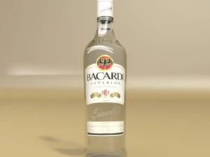 photorealistic liquor bottle  bacardi superior 3D Model