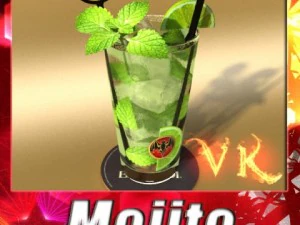 cocktail mojito ad alto dettaglio Modello 3D