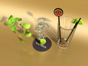 mojito cocktail high detail 3D Model
