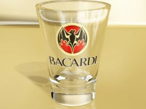 photoreal bacardi rum shot glass 3D Model
