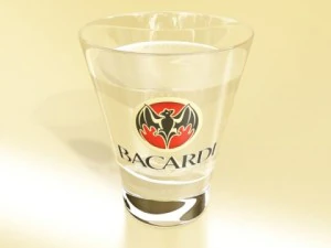photoreal bacardi rum shot glass 3D Model