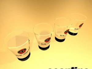 photoreal bacardi rum shot glass 3D Model