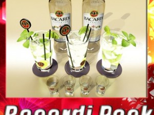 high detailed bacardi bottle mojito and rum shot 3D Model