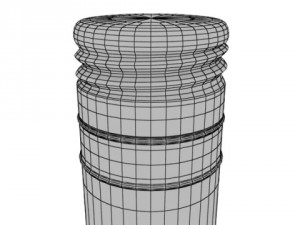 high detailed bacardi bottle mojito and rum shot 3D Model