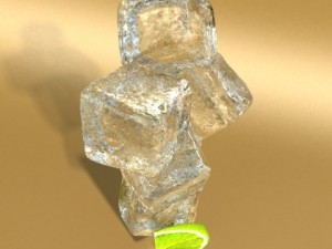 high detailed bacardi bottle mojito and rum shot 3D Model