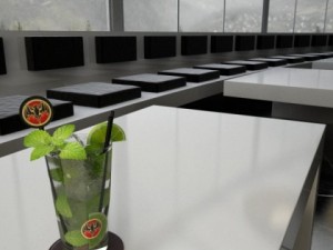 high detailed bacardi bottle mojito and rum shot 3D Model