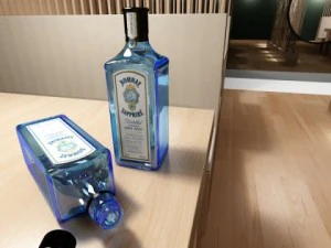 photorealistic bombay sapphire gin bottle 3D Model