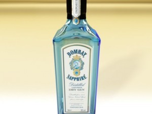 photorealistic bombay sapphire gin bottle Modèle 3D