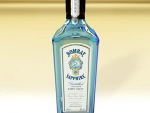 photorealistic bombay sapphire gin bottle 3D Model