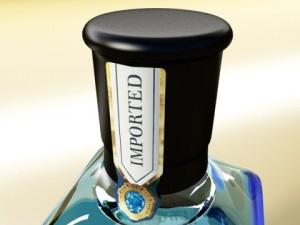 photorealistic bombay sapphire gin bottle Modèle 3D