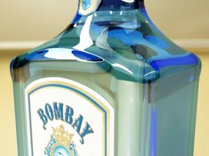 photorealistic bombay sapphire gin bottle 3D Model