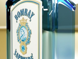 photorealistic bombay sapphire gin bottle Modèle 3D