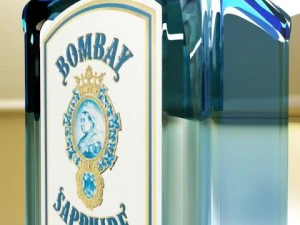 photorealistic bombay sapphire gin bottle 3D Model