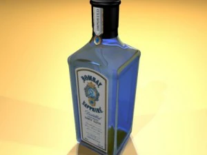 photorealistic bombay sapphire gin bottle 3D Model