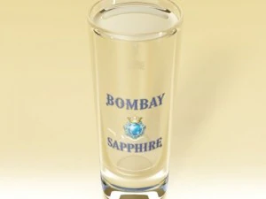realistic gin shot glass 3D Model