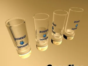 realistic gin shot glass 3D Model