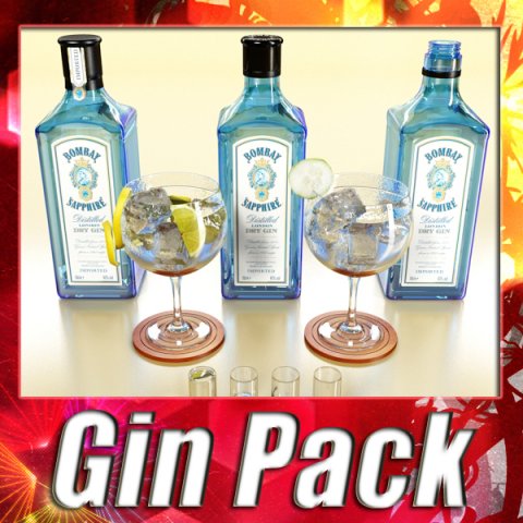 high detailed bombay sapphire collection 3D 模型 .c4d .max .obj .3ds .fbx .stl .blend 