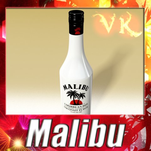 high detailed liquor bottle  malibu 3Dモデル .c4d .max .obj .3ds .fbx .stl .blend 