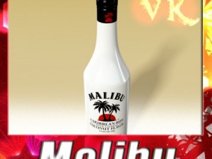 high detailed liquor bottle  malibu Modèle 3D