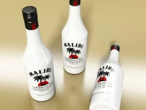 high detailed liquor bottle  malibu 3D Model