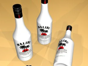 high detailed liquor bottle  malibu 3D Model