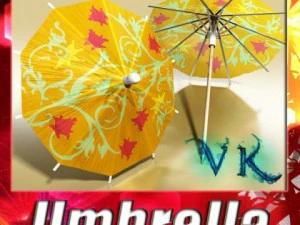 ombrello da cocktail alto e dettagliato Modello 3D